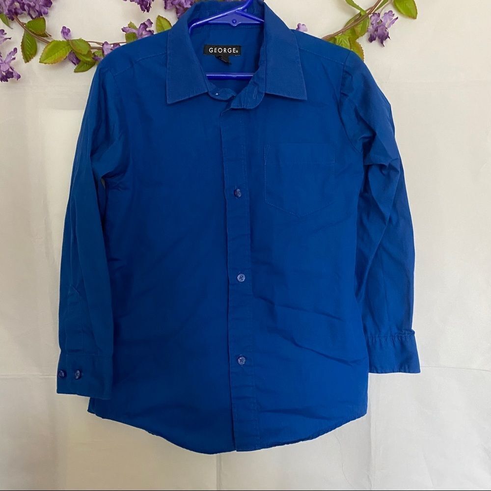 GEORGE Royal Blue Long Sleeve Button
